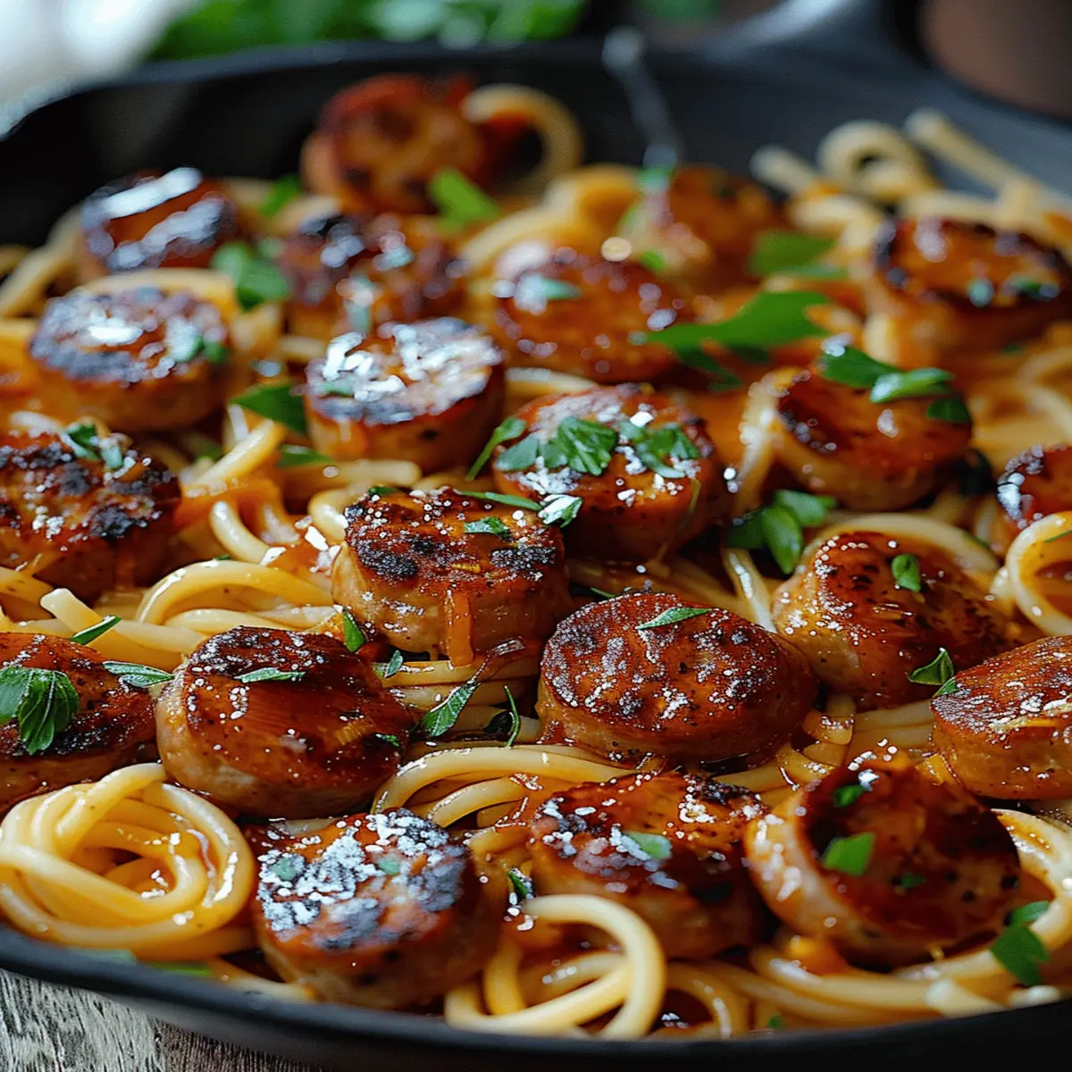 Sticky Honey Garlic Sausage Pasta: Irresistibly Easy Skillet Delight