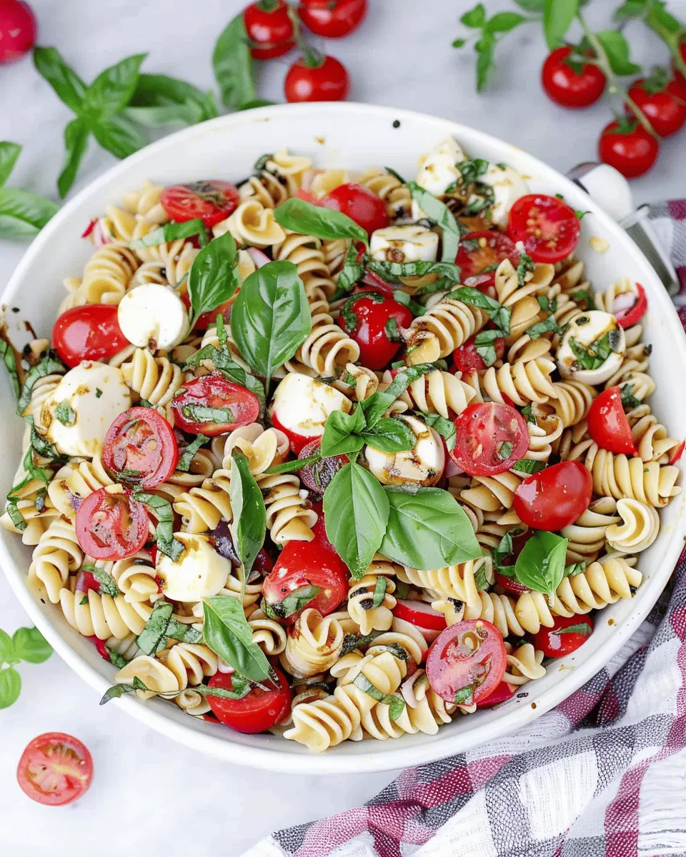 Caprese Pasta Salad with Creamy Balsamic Dressing