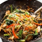 Chicken Stir Fry with Rice Noodles