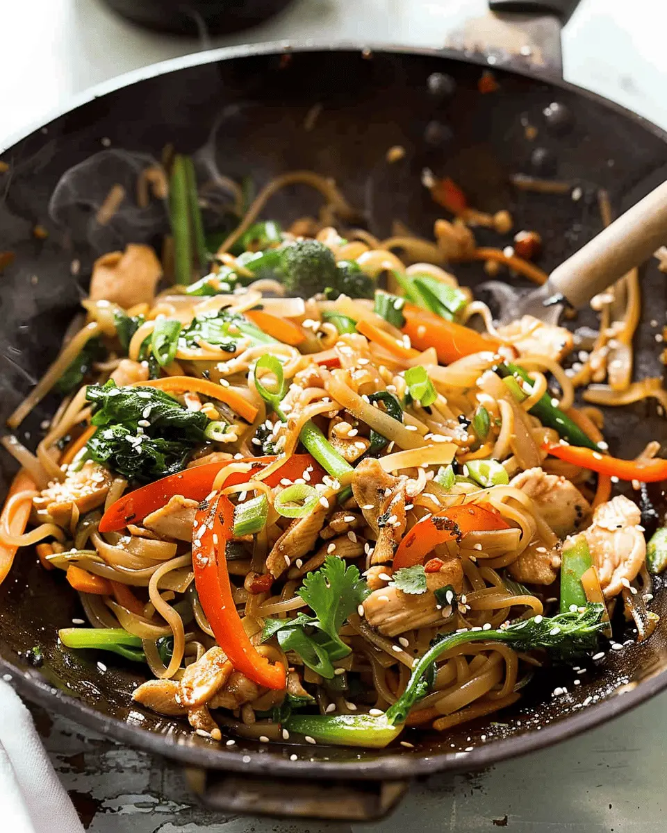 Chicken Stir Fry with Rice Noodles