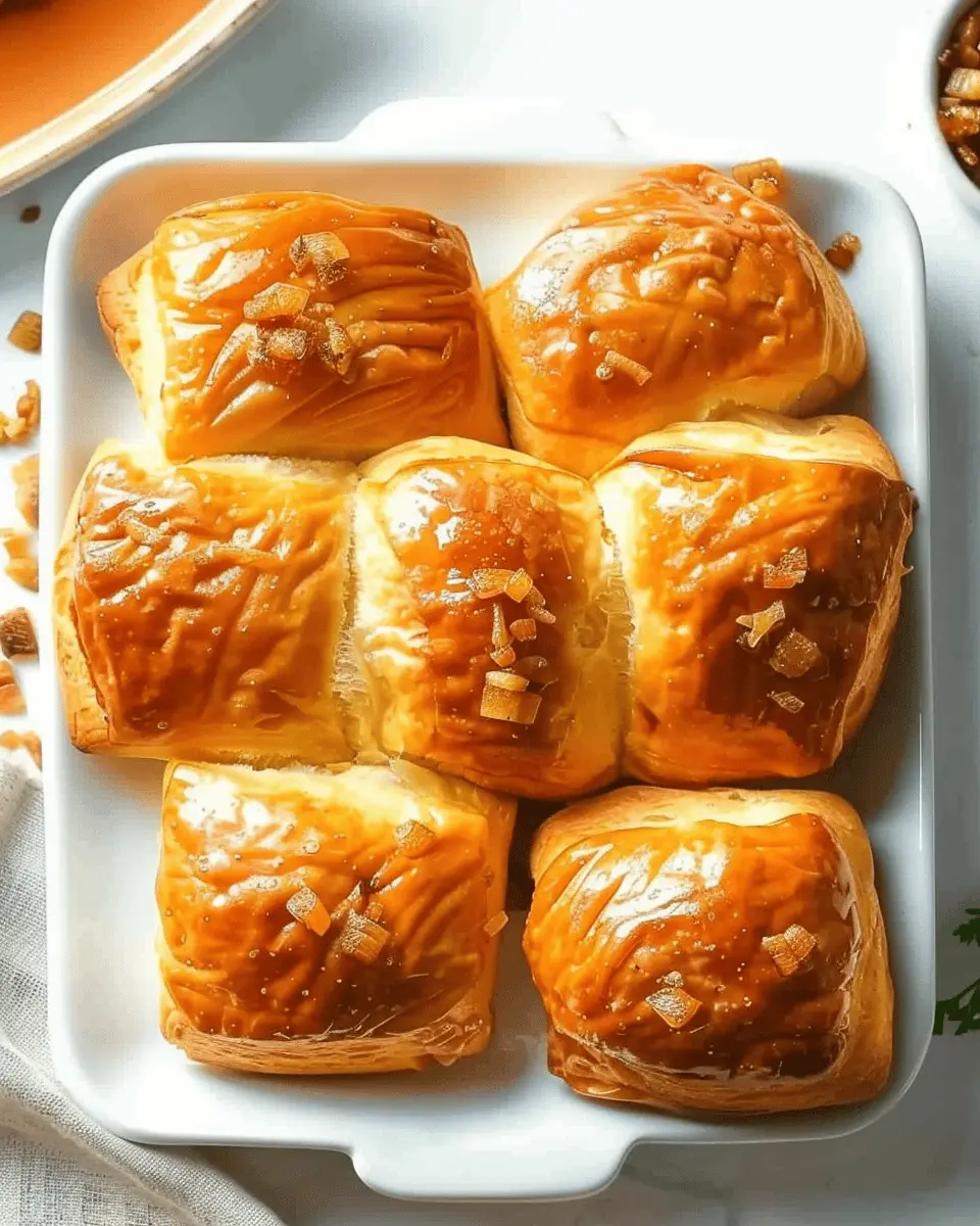 FRENCH ONION SAUSAGE ROLLS