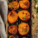 Garlic Butter Roasted Sweet Potatoes