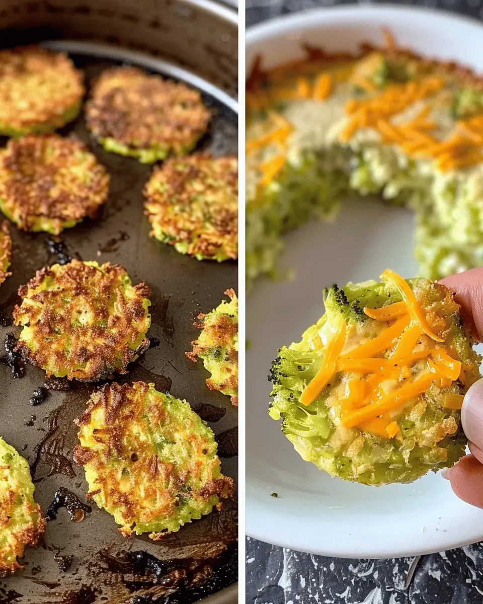 Low Carb Crispy Broccoli Cheese Rounds with Turkey Bacon Twist
