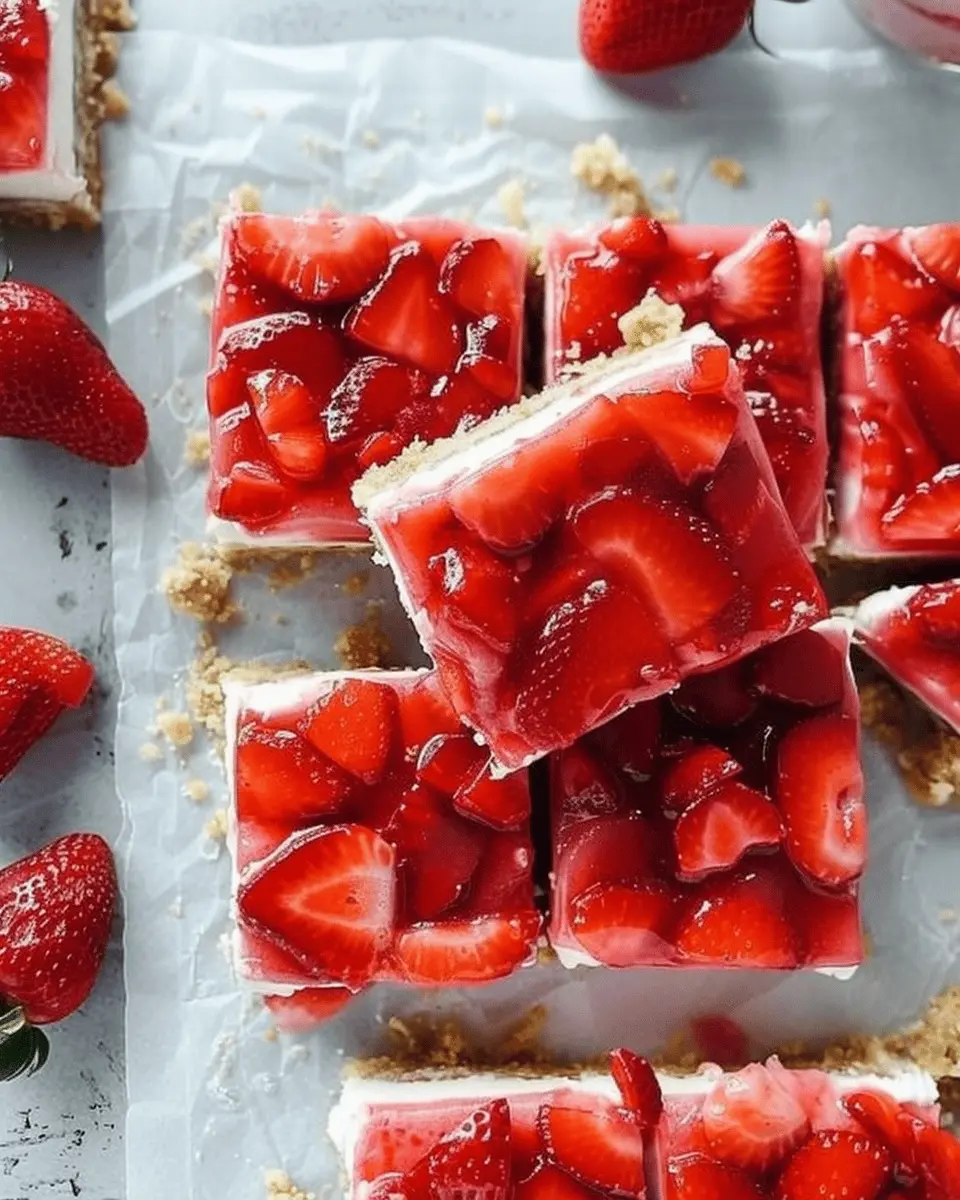 No-Bake Strawberry Cheesecake Bars That’s Indulgent and Easy
