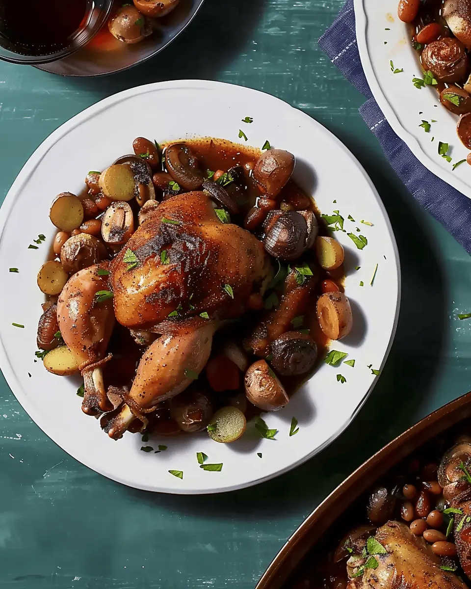 Coq au Vin Made Easy: A Hearty Twist with Turkey Bacon and Chicken Ham