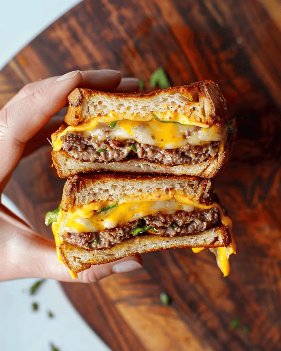 Ultimate Grilled Cheese Burger with Turkey Bacon and Chicken Ham