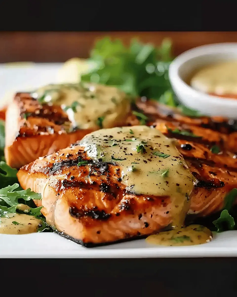 Grilled Salmon with Dijon Mustard Sauce