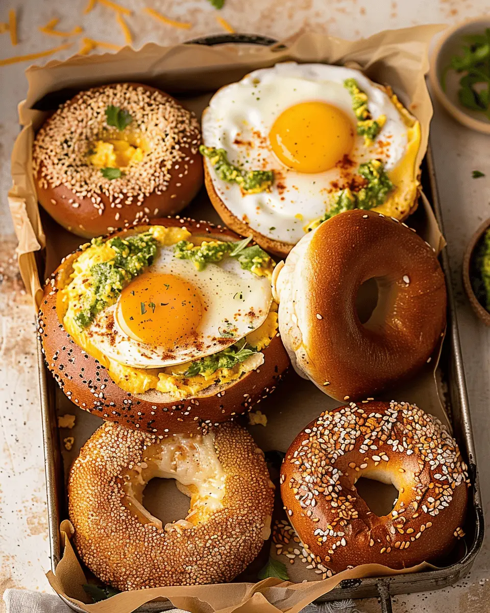 Bagel with Eggs and Cheese: Easy Turkey Bacon Breakfast Delight