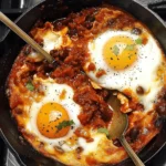 Leftover Chili Baked Eggs