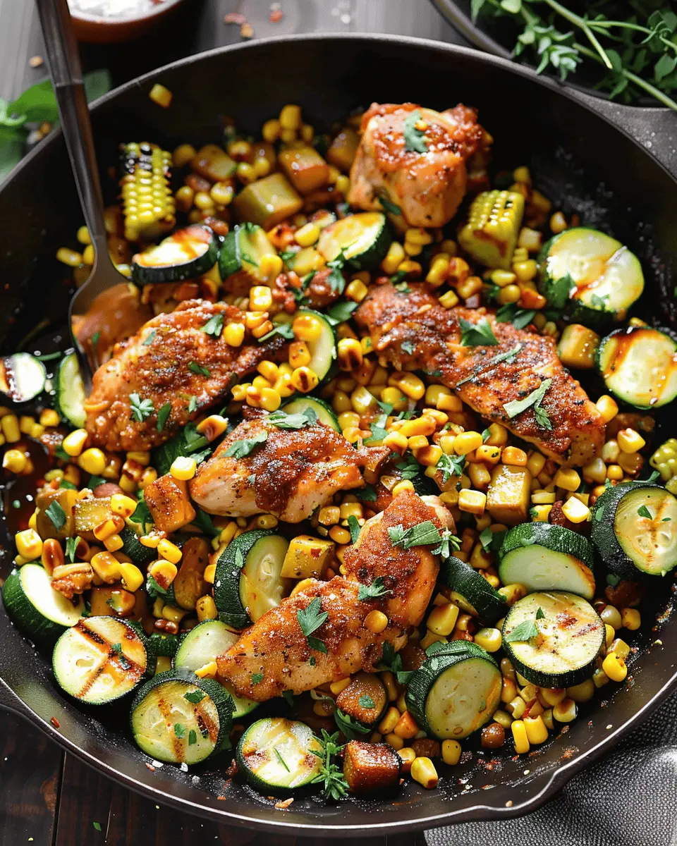Garlic Butter Chicken with Zucchini and Corn: A Juicy Delight