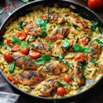 One Pan Creamy Chicken Orzo