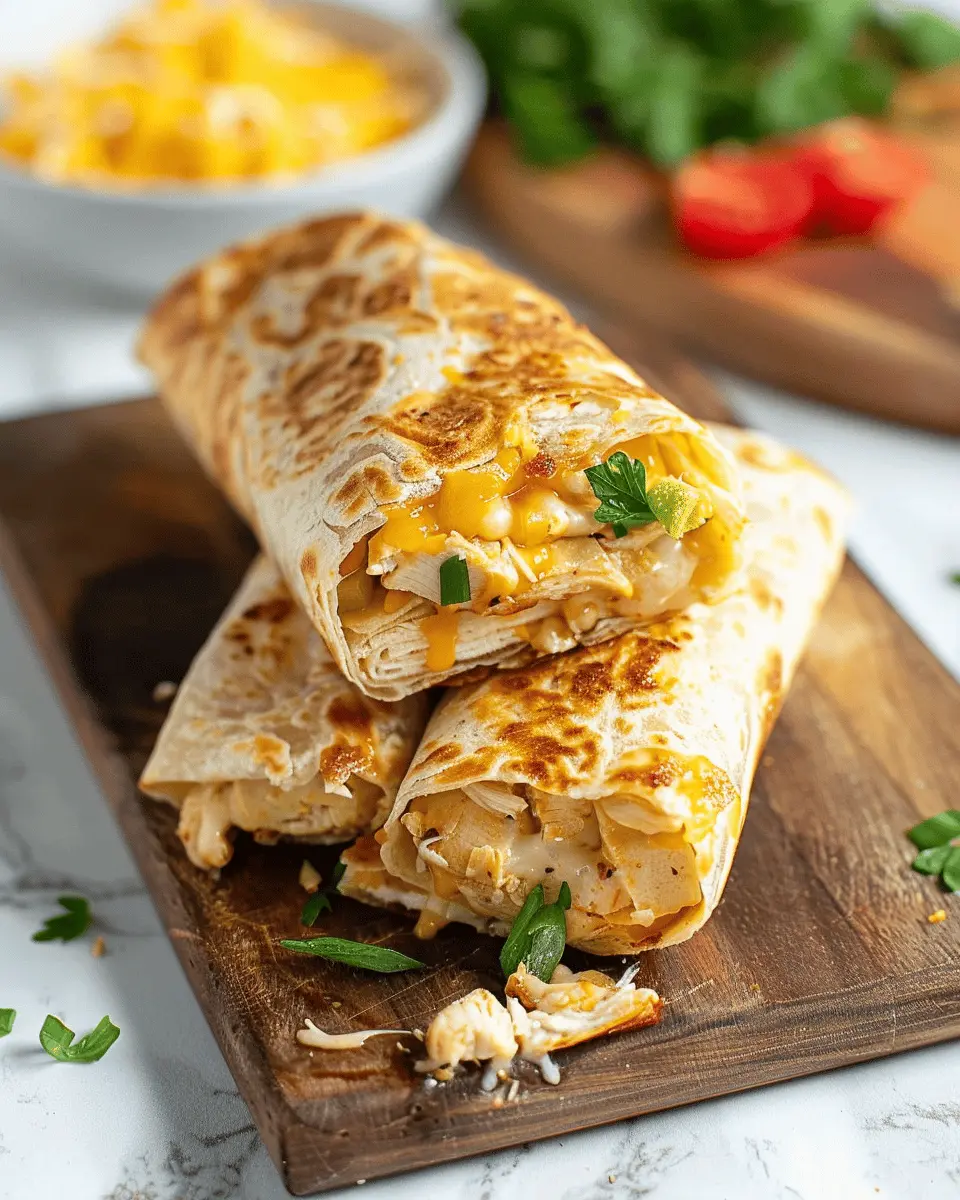 Cheesy Garlic Chicken Wraps: Easy and Indulgent Homemade Delight