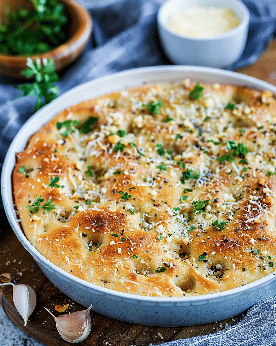 Garlic Parmesan Focaccia Bread: The Best Easy Recipe Ever