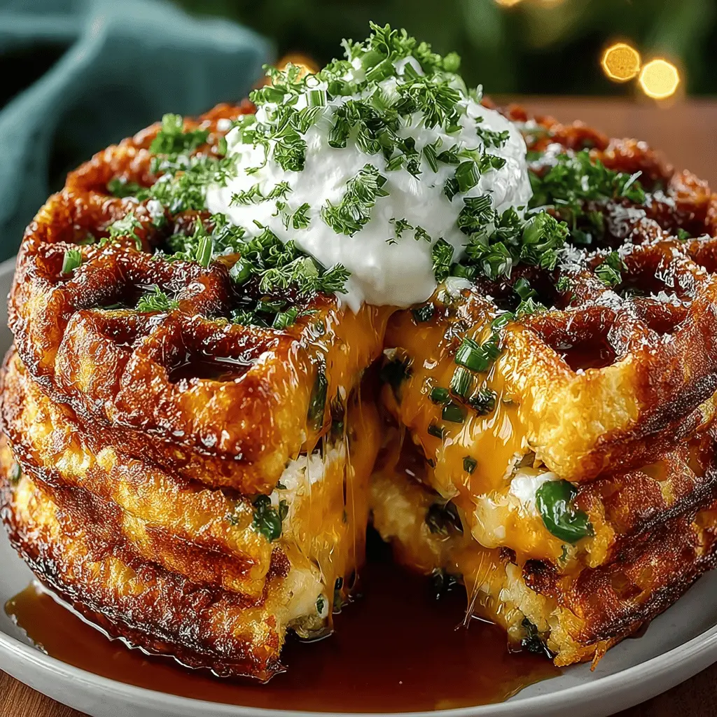 Cheddar Jalapeño Cornbread Waffles with Turkey Bacon Bliss