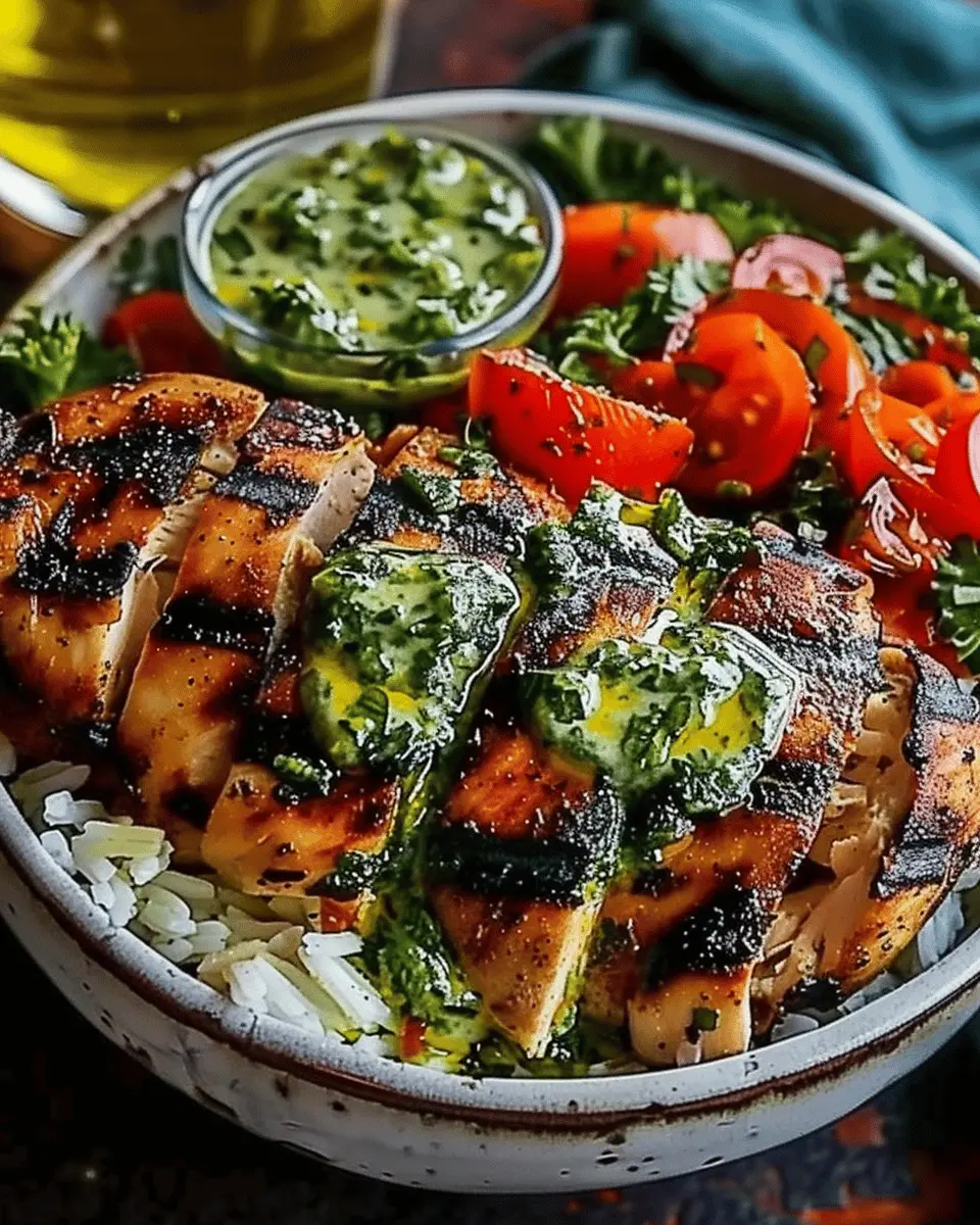 Chimichurri Grilled Chicken Bowl: Easy Garlic Sauce Delight