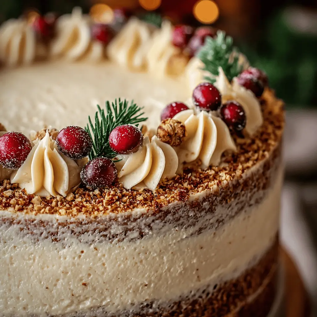 Christmas Spice Cake with Eggnog Buttercream