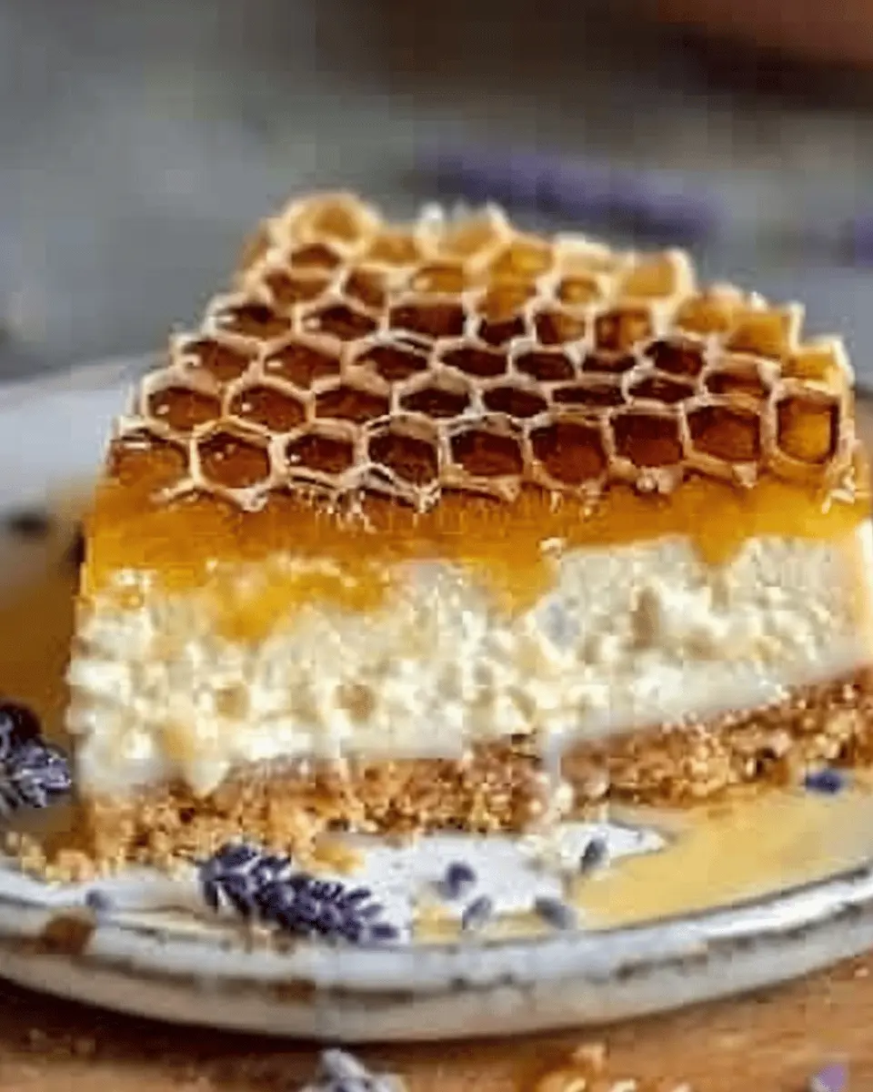 Lemon Lavender Cheesecake: Indulgent Treat with Honeycomb Delight