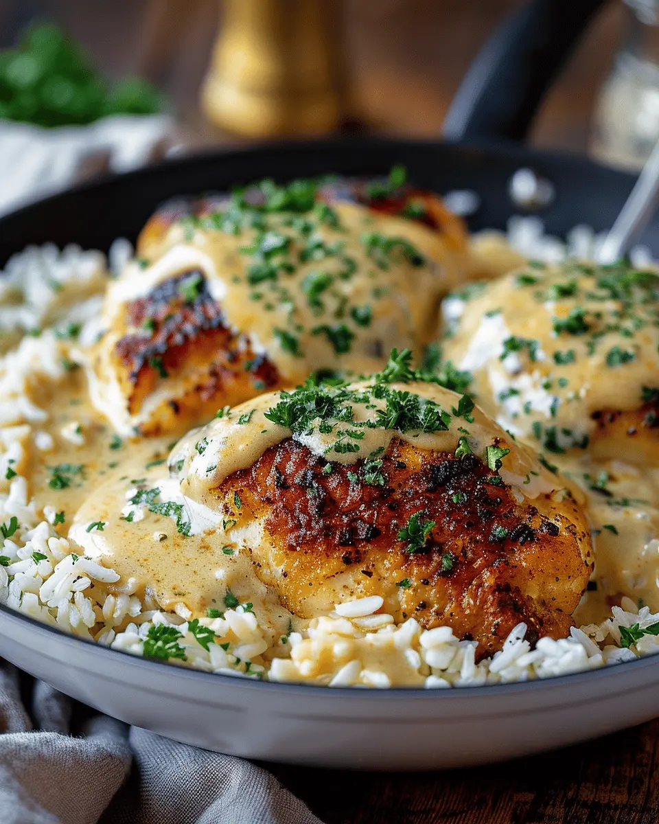 Sizzle Up Creamy Smothered Chicken And Rice for Family Delight