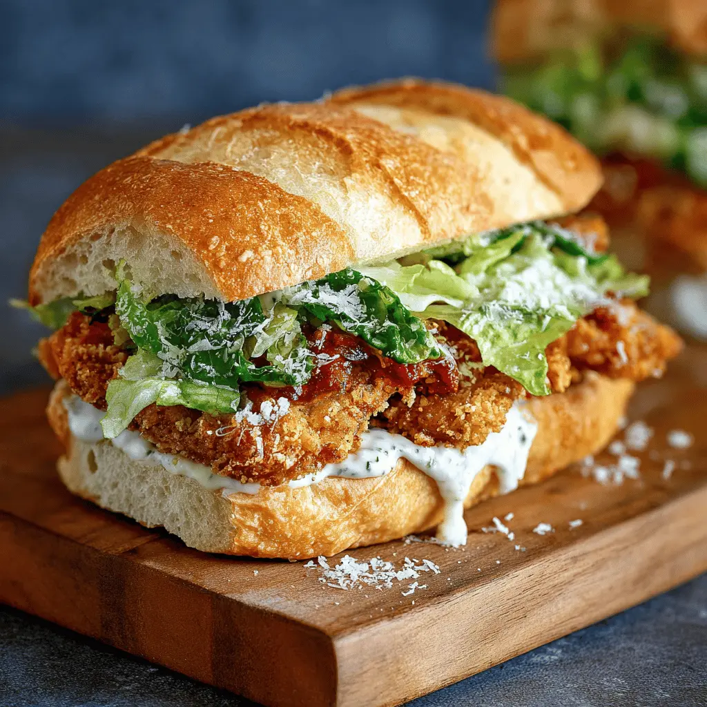 Crispy Chicken Caesar Sandwich with Turkey Bacon for Your Cravings