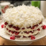 Raspberry Swirl Coconut Snowball Cake
