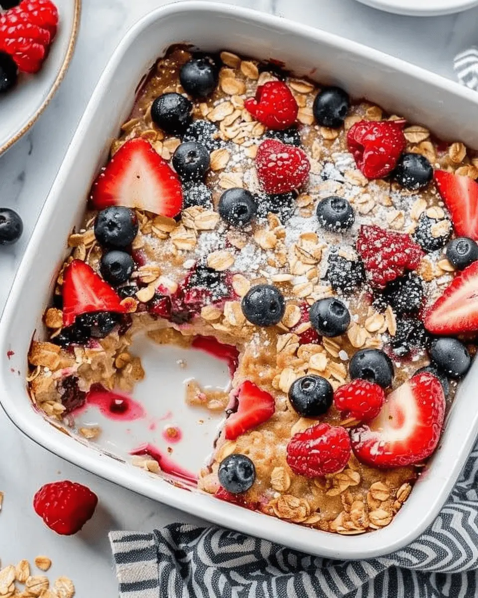 Triple Berries and Cream Baked Oatmeal: The Best Morning Treat
