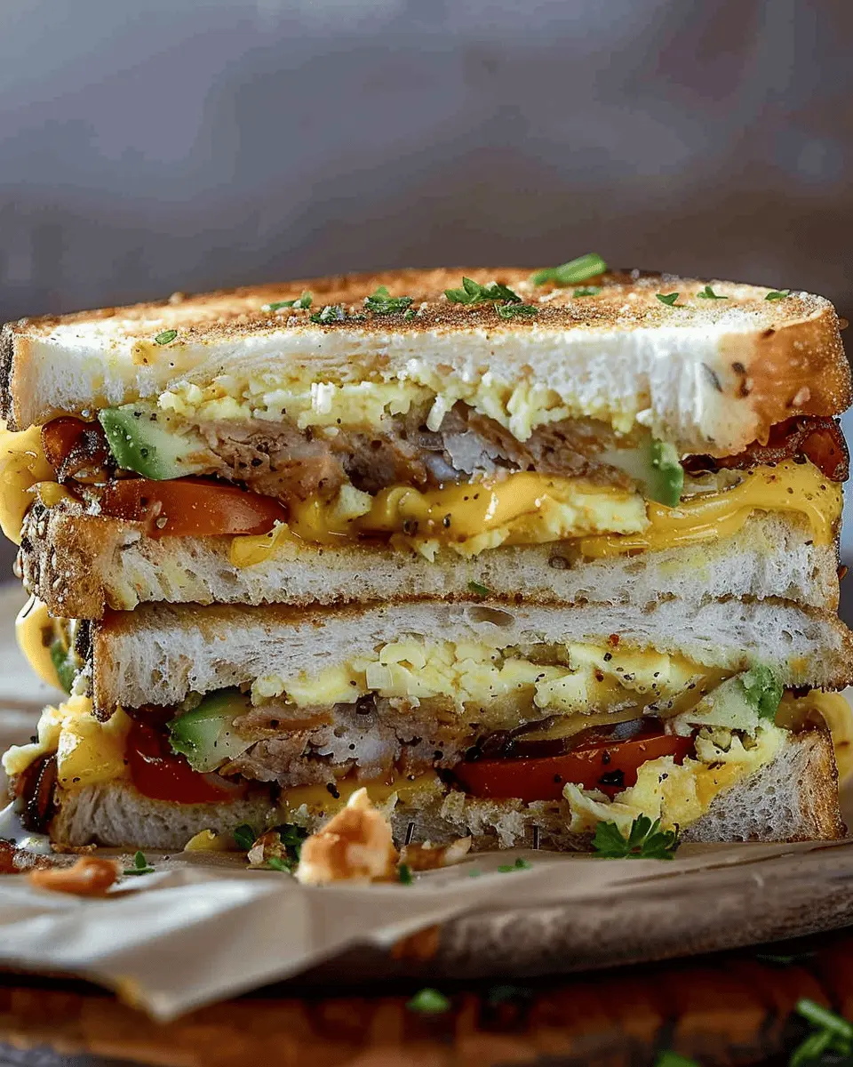 Breakfast Club Sandwich: Easy Turkey Bacon & Chicken Ham Delight