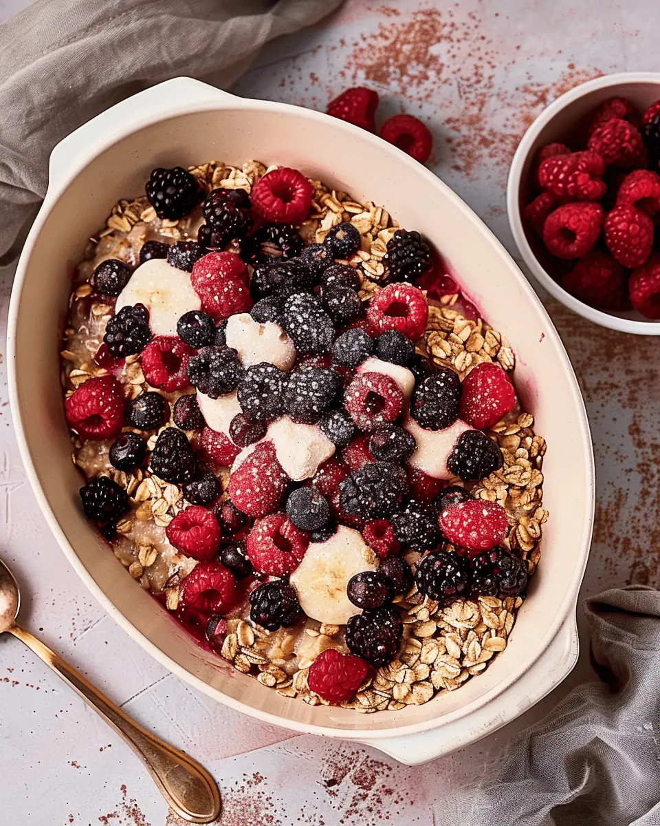 One-Pan Fluffy Mixed Berry Protein Oatmeal for a Healthy Boost