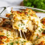 Chicken Alfredo Lasagna Roll Ups