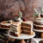 pineapple carrot cake with cream cheese frosting mini carrot cake with brown butter cream cheese frosting tiramisu cookies with whipped mascarpone frosting moist carrot cake with cream cheese frosting gluten-free banana cake with maple cream cheese frosting overnight gingerbread cinnamon rolls with cream cheese icing nutella chocolate cupcakes with nutella cream cheese frosting peach cobbler cake with brown butter frosting Home » Recipes » Christmas gingerbread cake with mascarpone cream cheese frosting