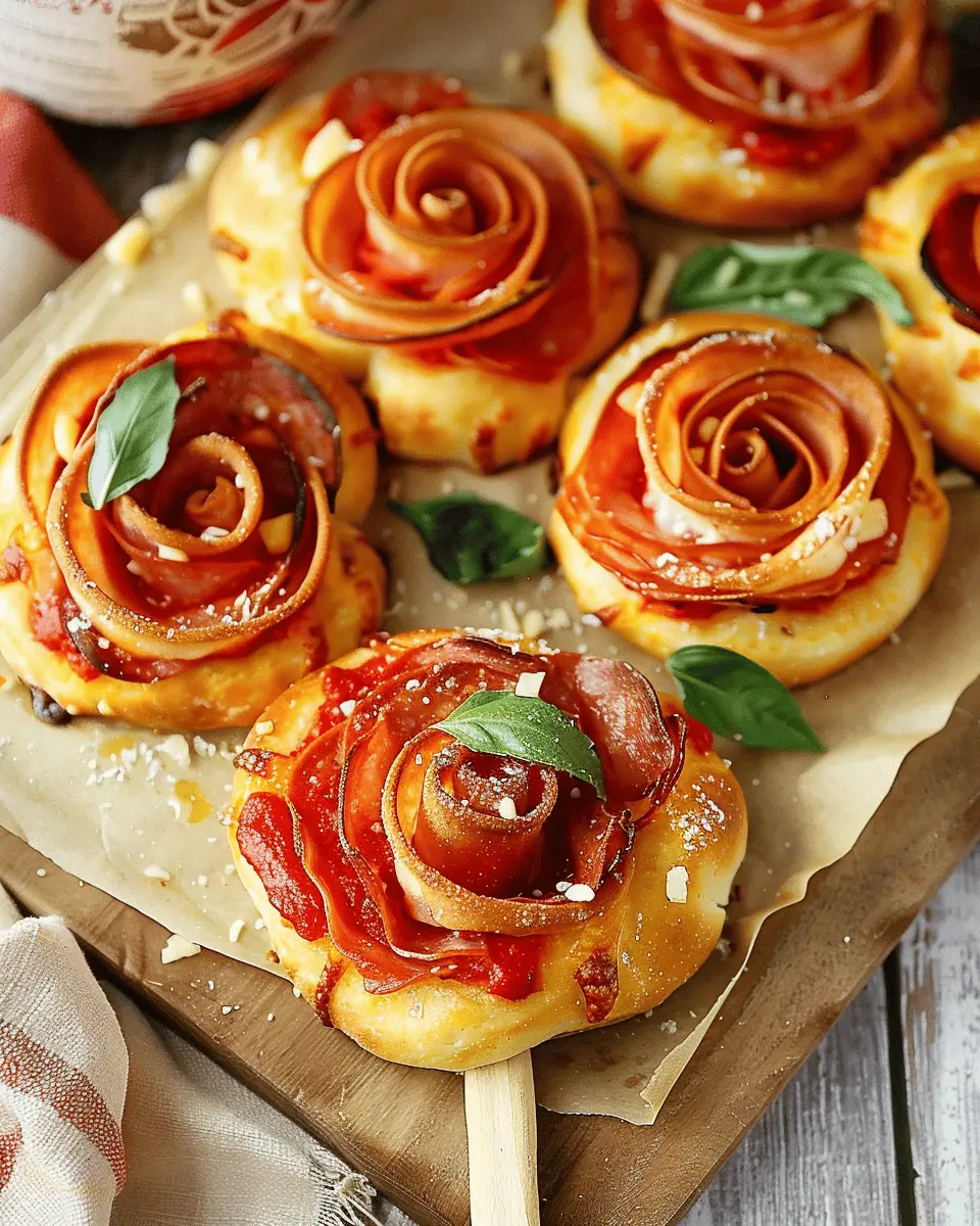 Pizza Roses: Indulgent Twist with Turkey Bacon and Chicken Ham