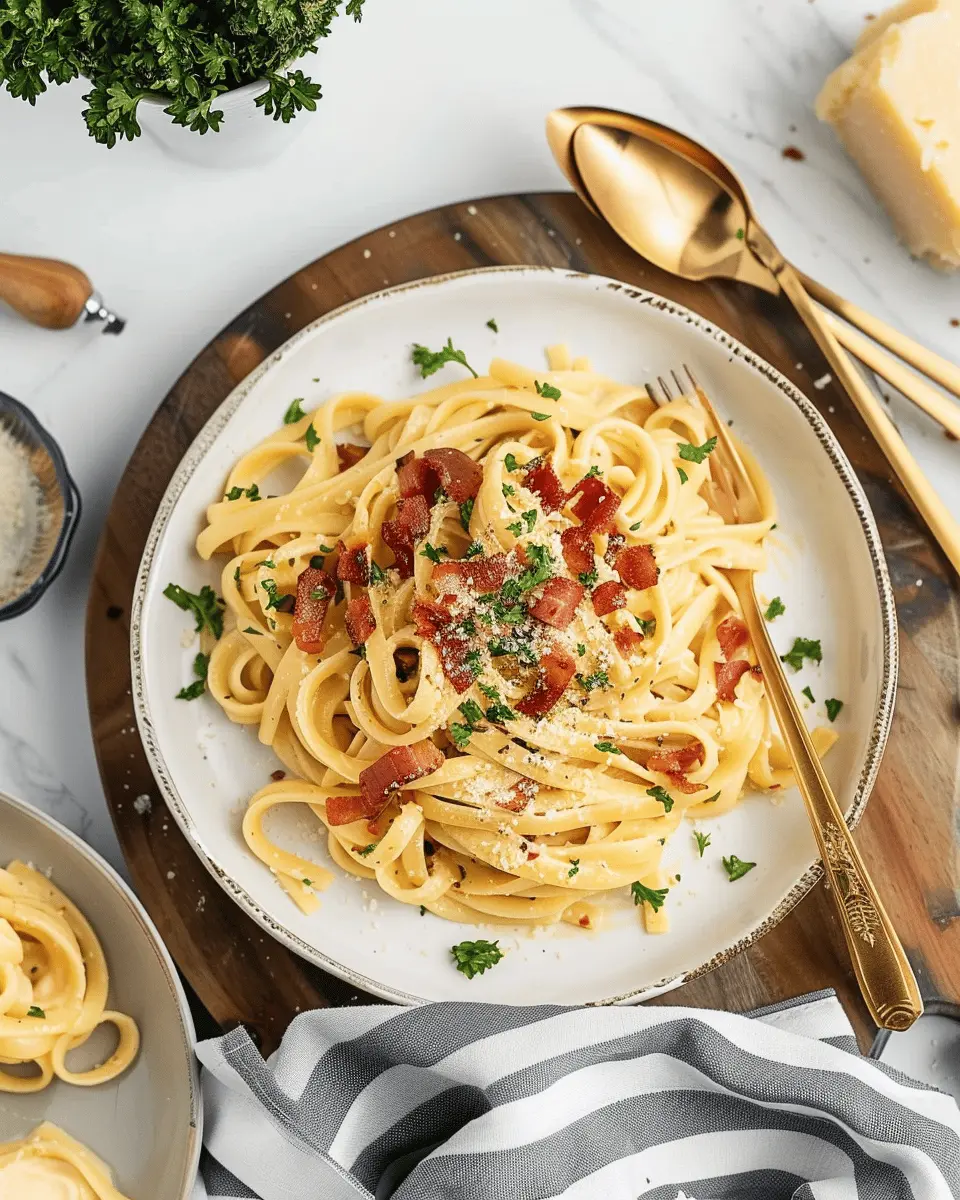 Pasta Carbonara Cheesecake Factory: Indulgent Twist with Turkey Bacon and Chicken Ham