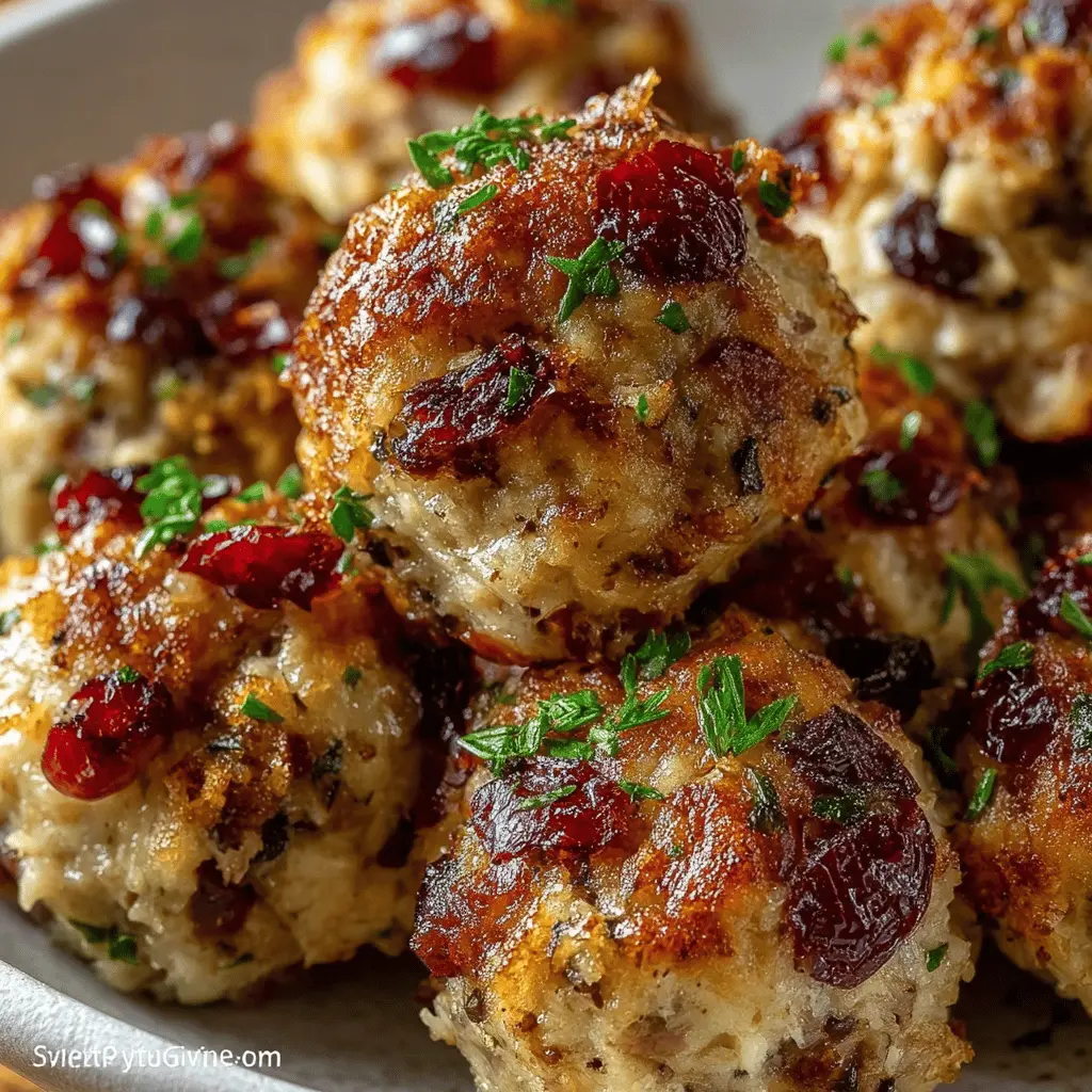 Cranberry Turkey Stuffing Balls: Easy, Flavorful Holiday Treats