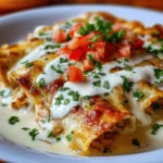 Chicken Enchiladas with Sour Cream White Sauce