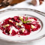 Beet Pasta Ravioli with Ricotta