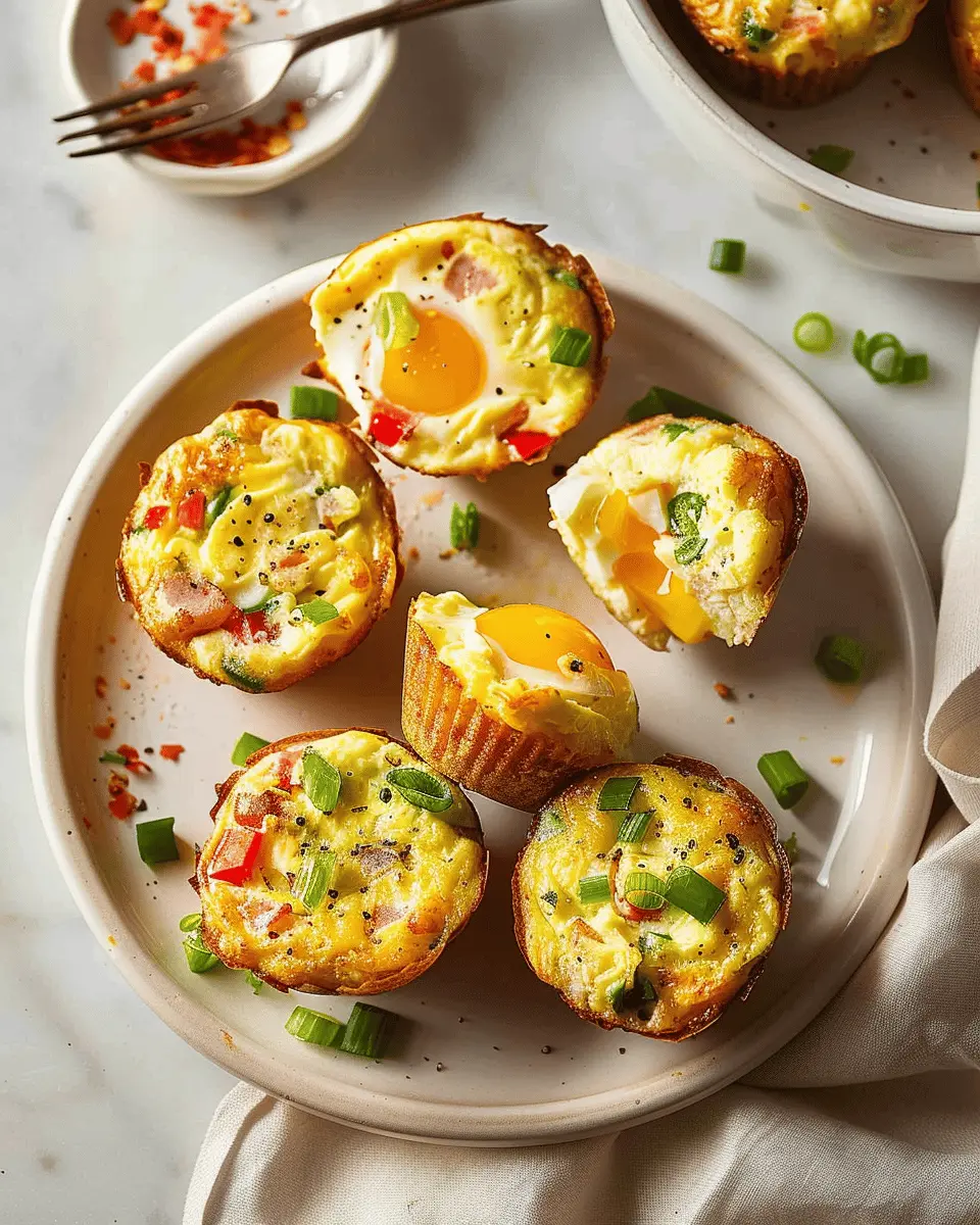 Breakfast Egg Muffins with Turkey Bacon and Chicken Ham Twist