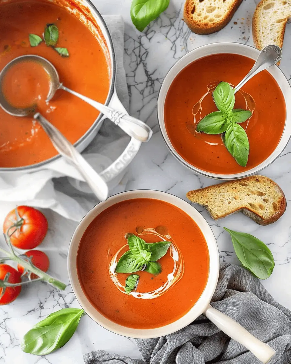 Tomato Basil Soup: The Best Comfort Food with Turkey Bacon Twist