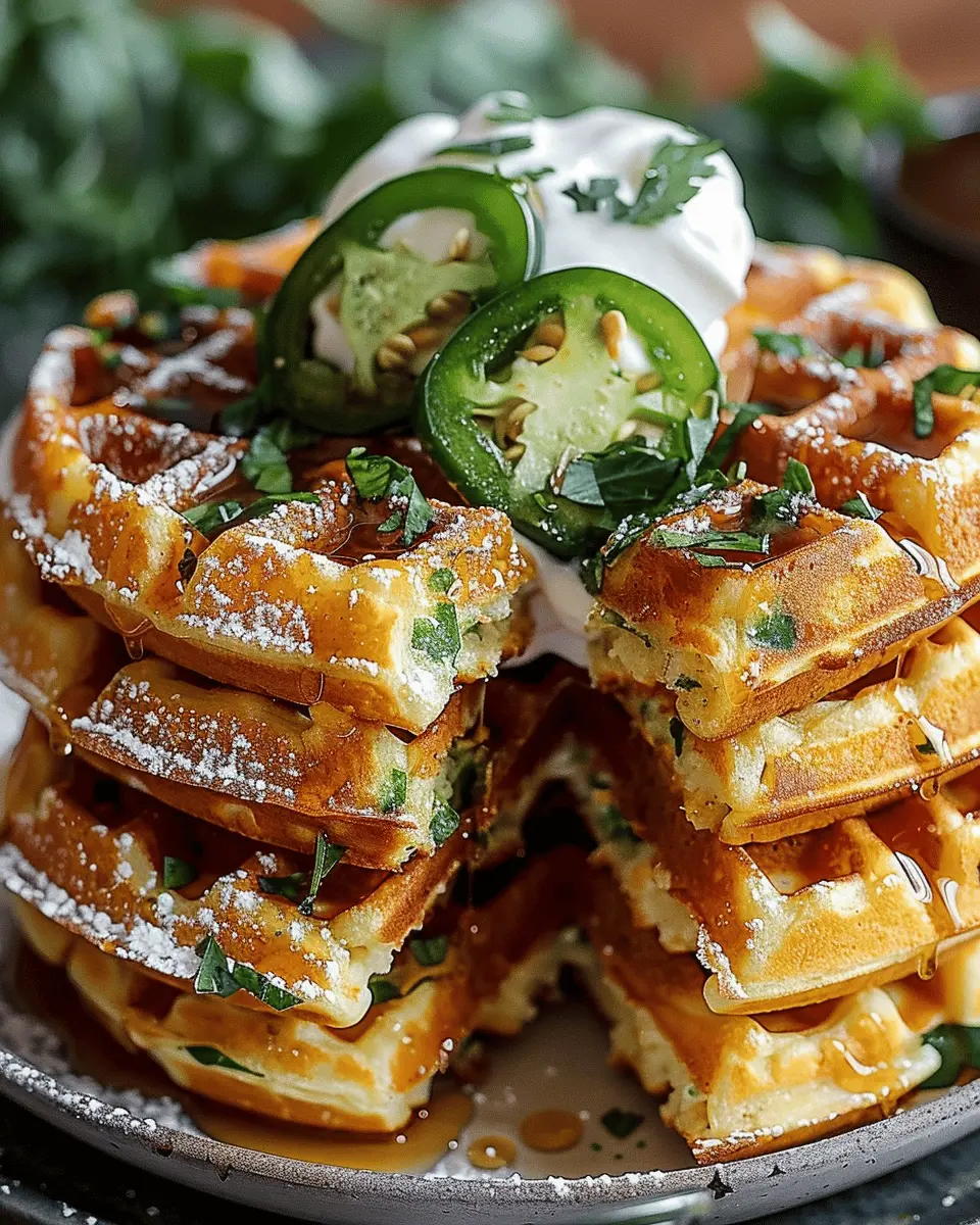 Cheddar Jalapeño Cornbread Waffles