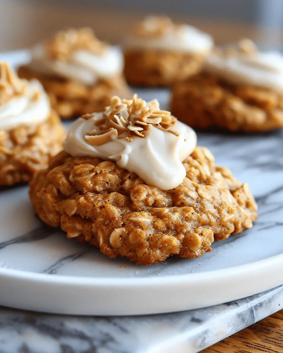 Soft Chewy Pumpkin Oatmeal Cookies Maple Frosting