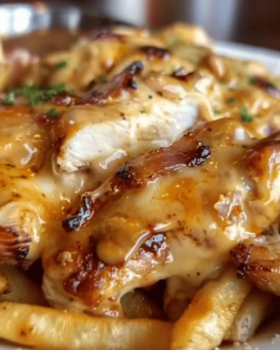 Texas Roadhouse Smothered Chicken with Turkey Bacon and Chicken Ham