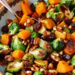 Roasted Brussels Sprouts Salad with Maple Butternut Squash