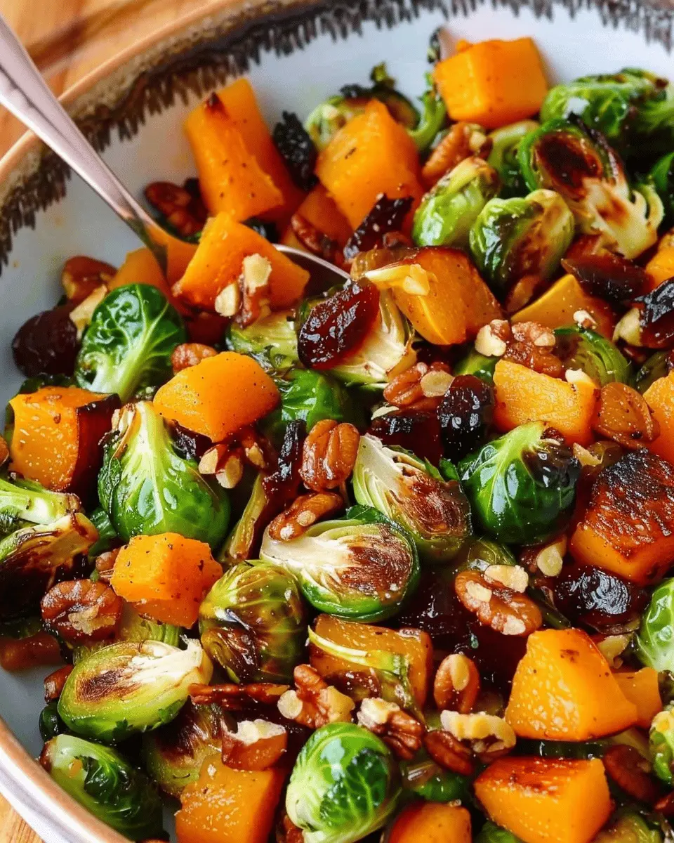 Roasted Brussels Sprouts Salad with Maple Butternut Squash Bliss