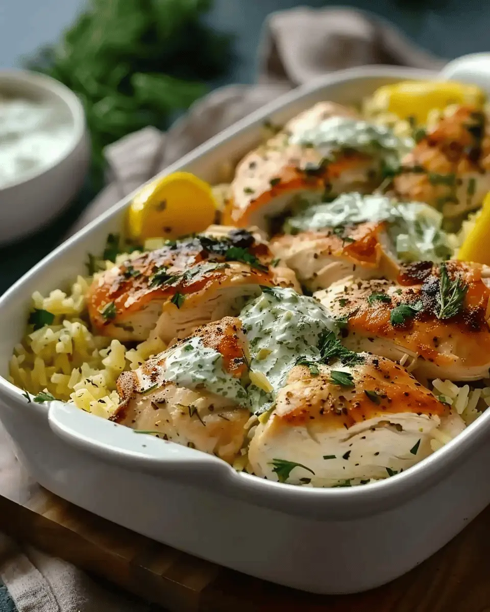 Dump-and-Bake Chicken Tzatziki Casserole: Easy Family Favorite