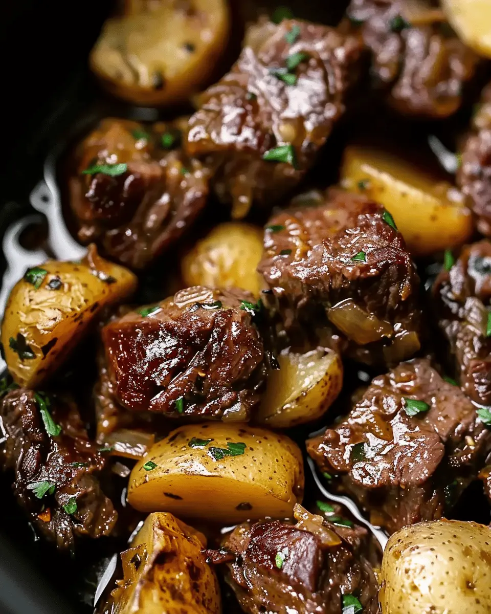 Crockpot Garlic Butter Beef Bites: Easy Comfort with Potatoes