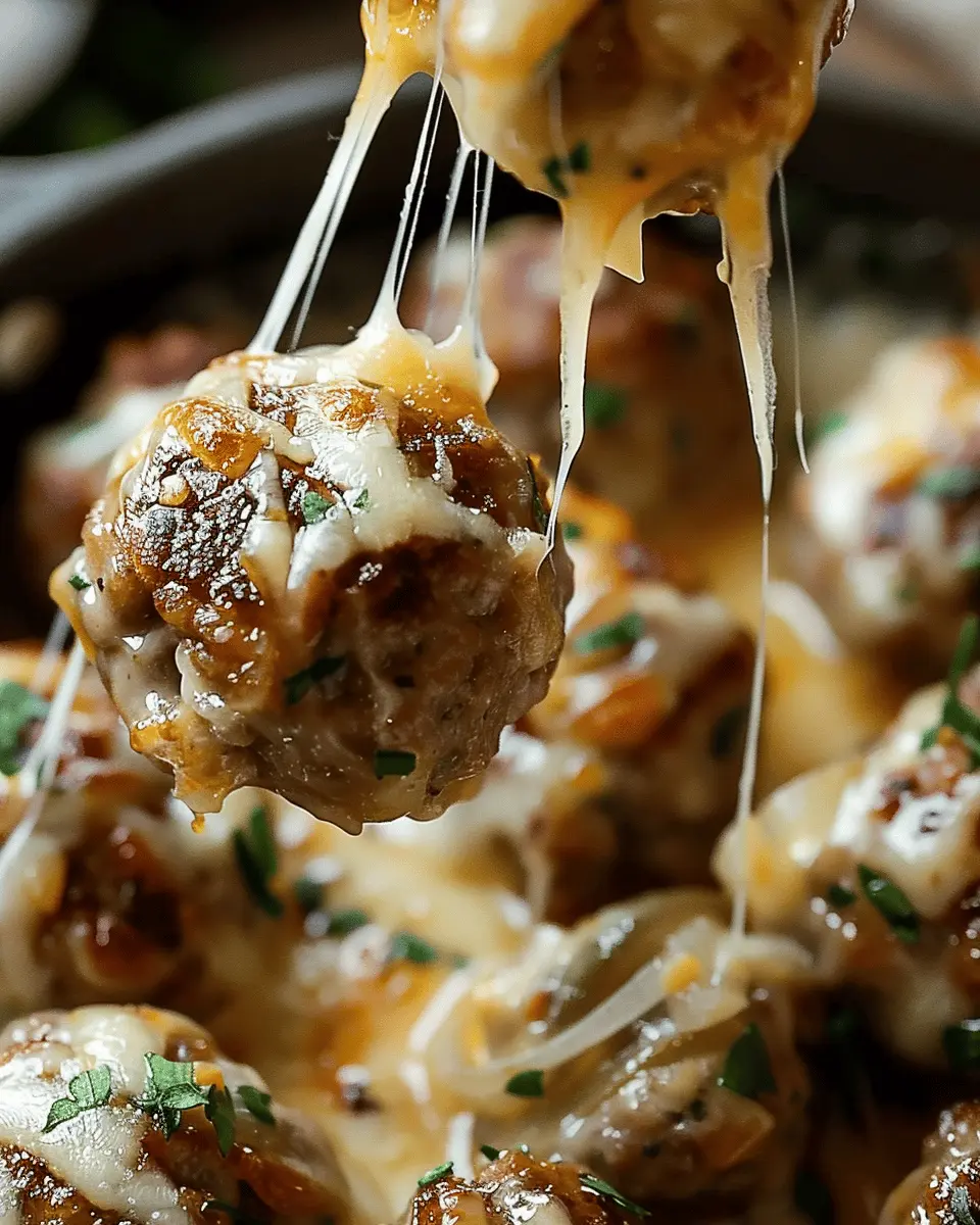 Cheesy French Onion Meatballs