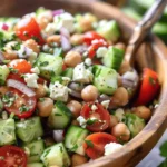 Easy Chickpea Cucumber Salad with Feta and Tomatoes