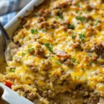 Cheesy Ground Beef and Rice Casserole