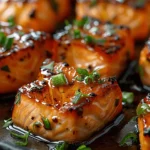 Honey Butter Garlic Glazed Salmon Bites
