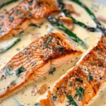 Tuscan Salmon with Parmesan Cream Sauce