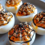 Spooky Spiderweb Deviled Eggs