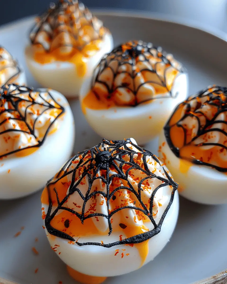 Spooky Spiderweb Deviled Eggs
